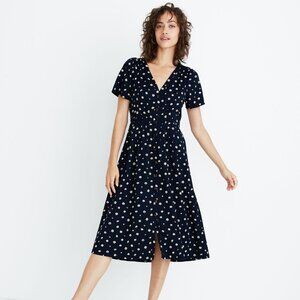 NWT Madewell Daylily Midi Dress in Daisy Dots Short Sleeve Floral 6